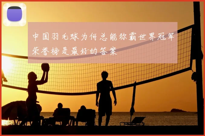 中国羽毛球为何总能称霸世界冠军荣誉榜是最好的答案